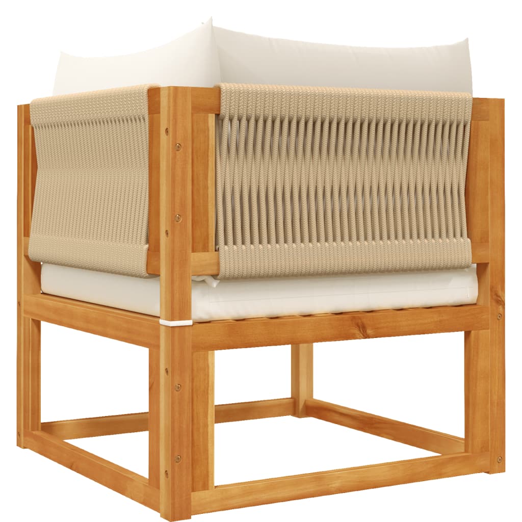 5-tlg. Gartensofa-Set mit Kissen Holz Akazie & Seil