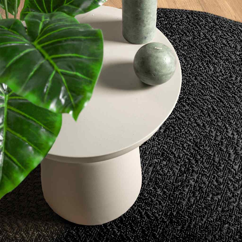 Carpet ZIZUR Anthracite Ø 160 cm Jute Look Indoor and Outdoor