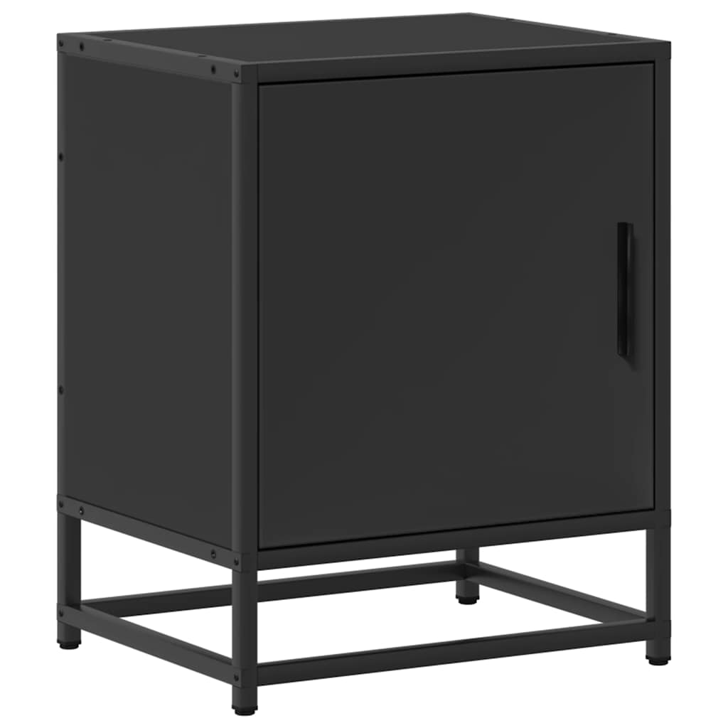 Nachttisch Schwarz 40x31x50 cm Holzwerkstoff und Metall