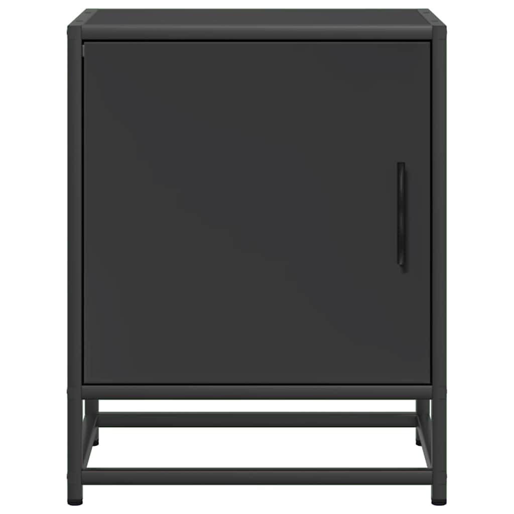 Nachttisch Schwarz 40x31x50 cm Holzwerkstoff und Metall