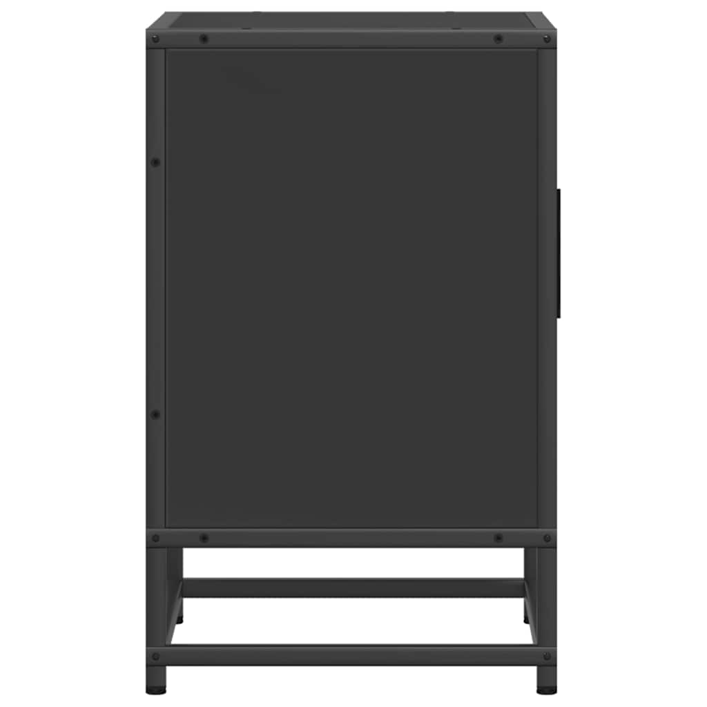 Nachttisch Schwarz 40x31x50 cm Holzwerkstoff und Metall