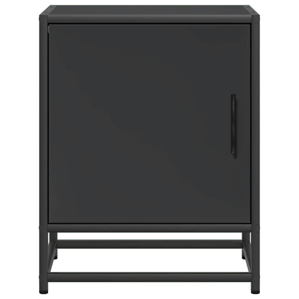 Nachttische 2 Stk. Schwarz 40x31x50 cm Holzwerkstoff und Metall