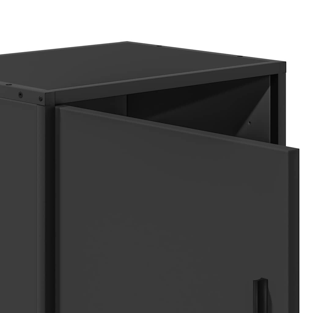 Nachttische 2 Stk. Schwarz 40x31x50 cm Holzwerkstoff und Metall