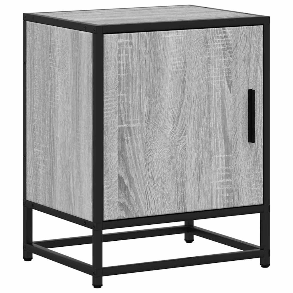 Nachttische 2 Stk. Grau Sonoma 40x31x50 cm Holzwerkstoff Metall
