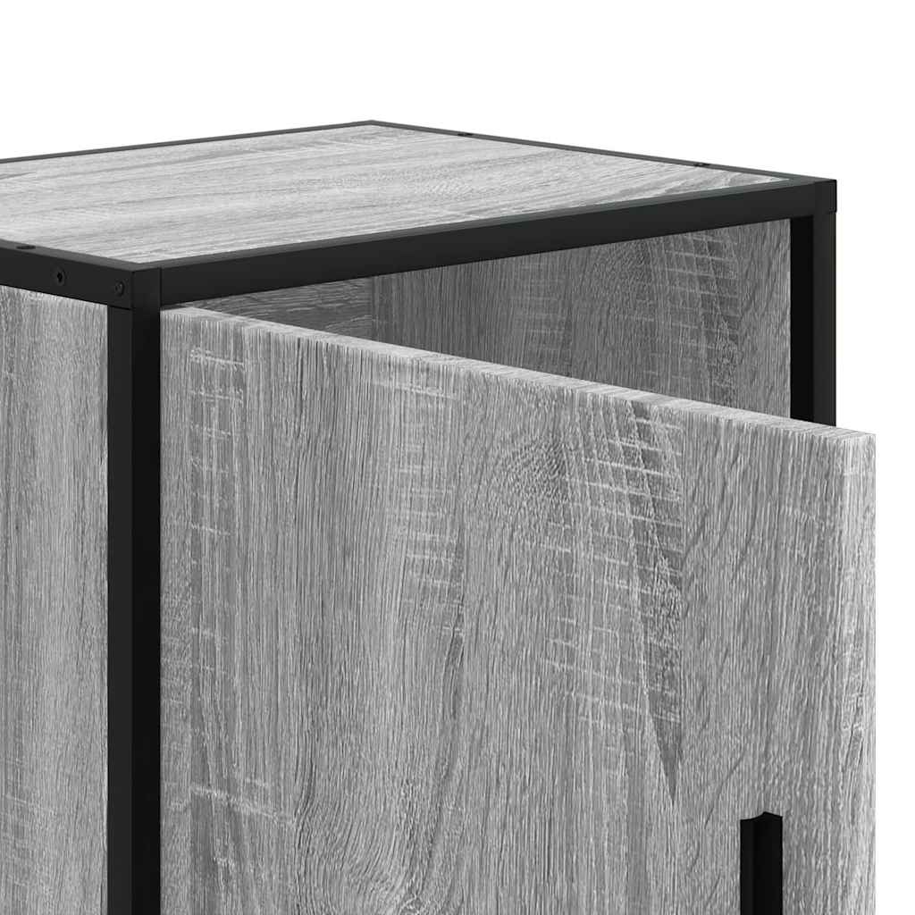 Nachttische 2 Stk. Grau Sonoma 40x31x50 cm Holzwerkstoff Metall