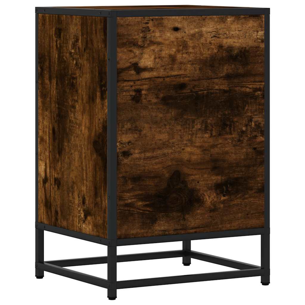 Nachttisch Räuchereiche 40x34,5x60 cm Holzwerkstoff und Metall