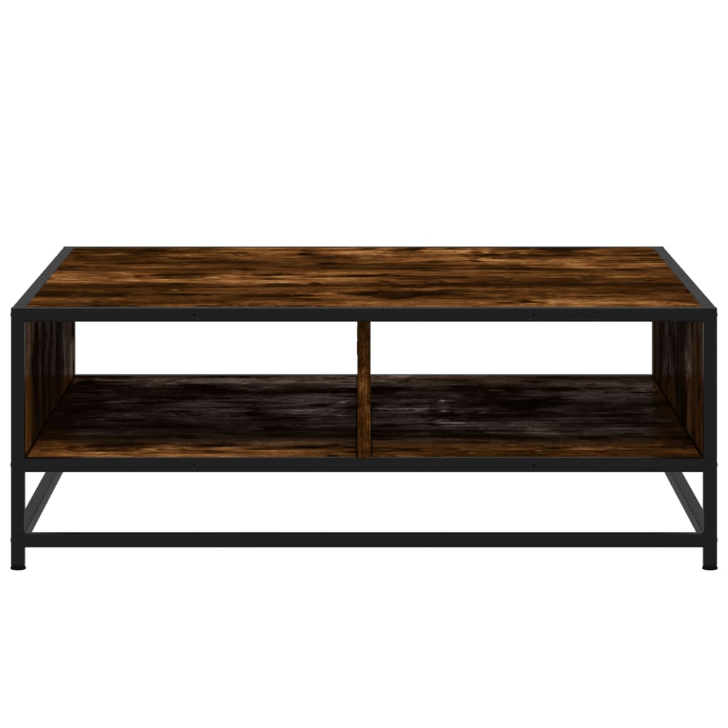 Coffee table smoked oak 80x80x30 cm wood material and metal