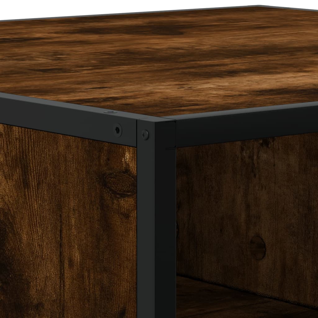 Coffee table smoked oak 80x80x30 cm wood material and metal