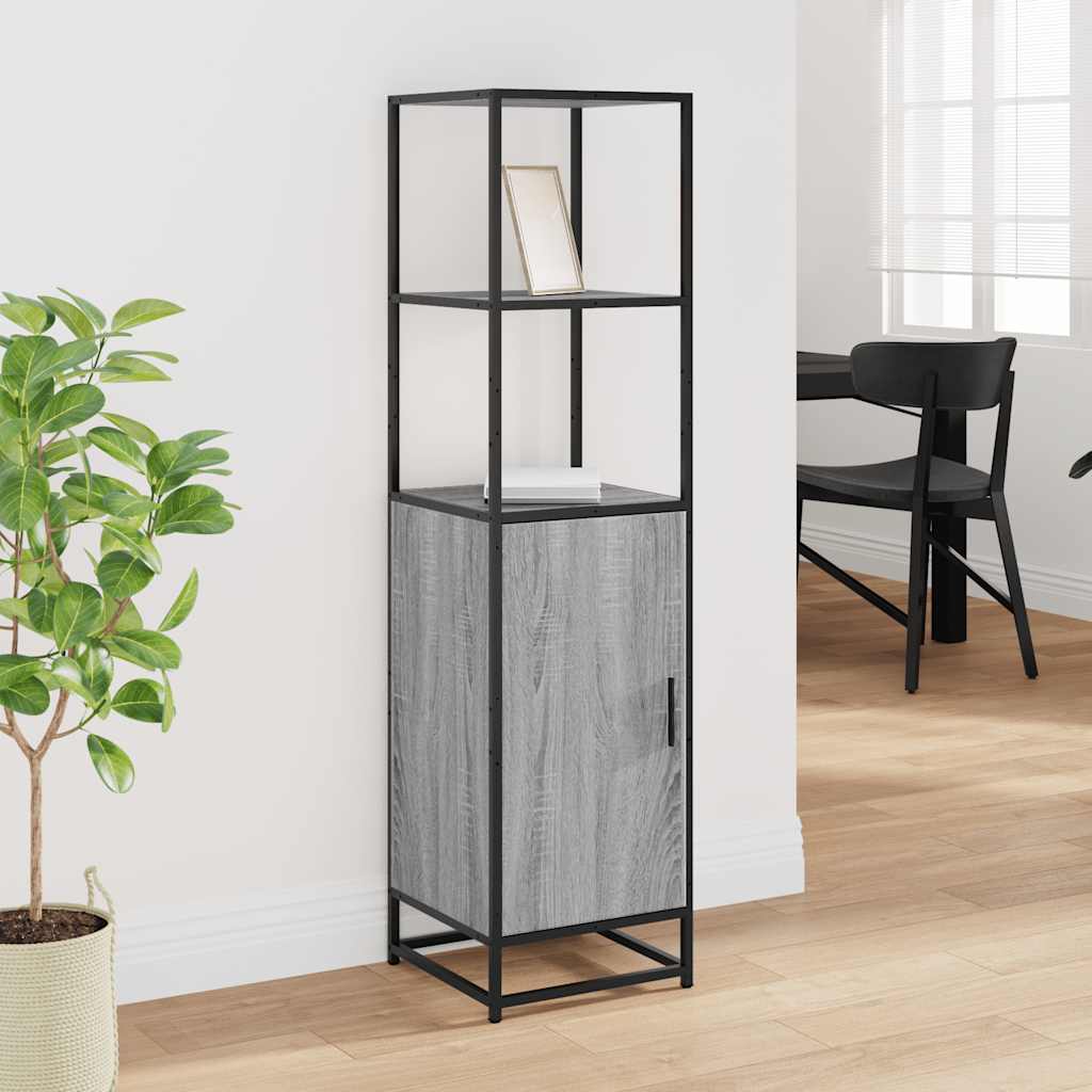 Highboard Grau Sonoma 35,5x35x139 cm Holzwerkstoff und Metall