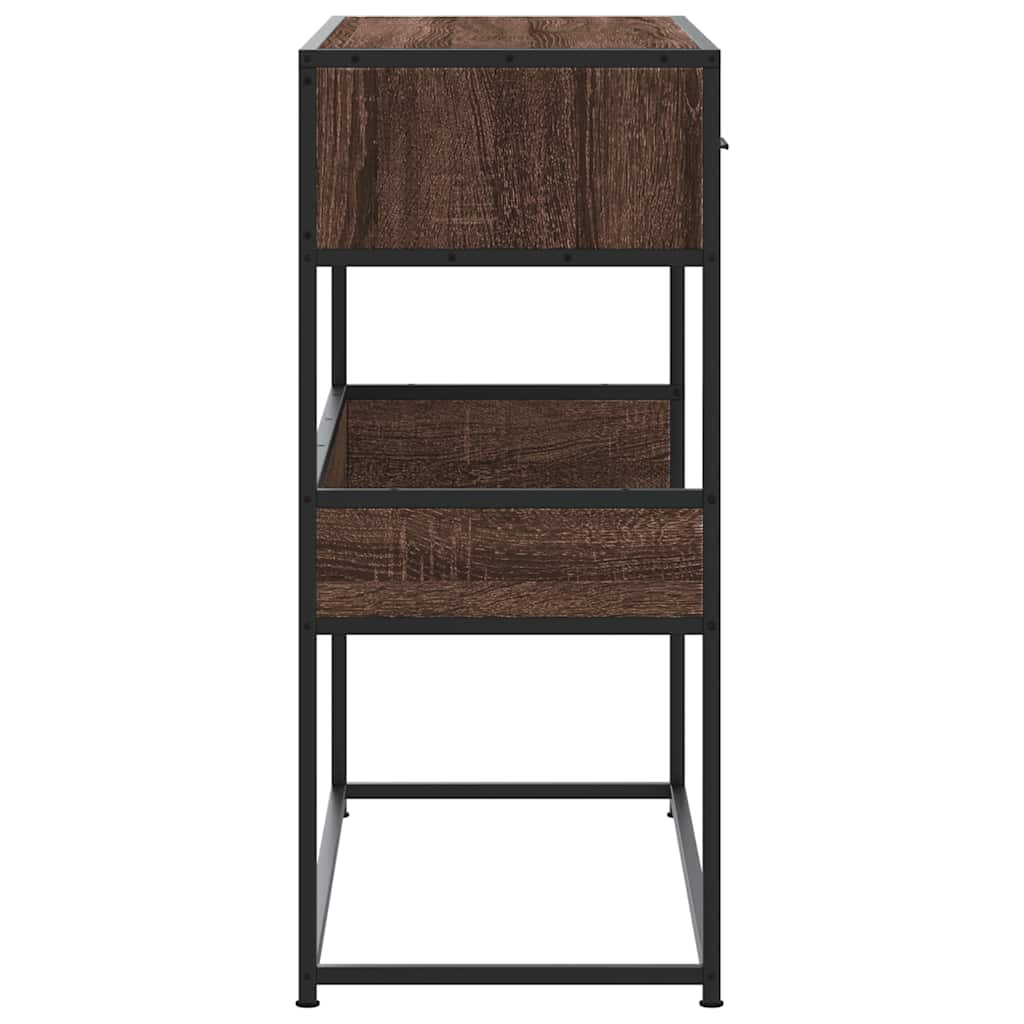 Console Table Brown Oak Look 90x35x80 cm Wood Material