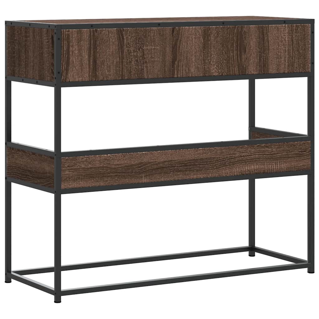 Console Table Brown Oak Look 90x35x80 cm Wood Material