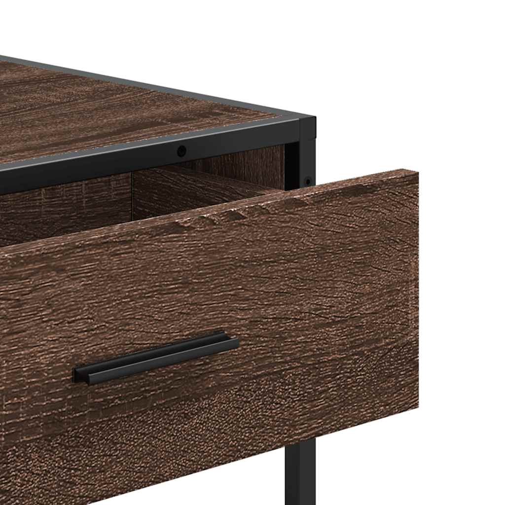 Console Table Brown Oak Look 90x35x80 cm Wood Material