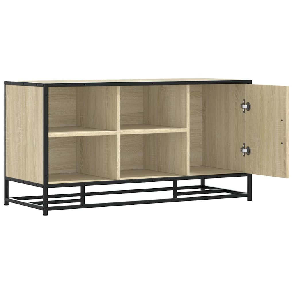 Shoe bench Sonoma oak 100x40x53.5 cm wood material and metal
