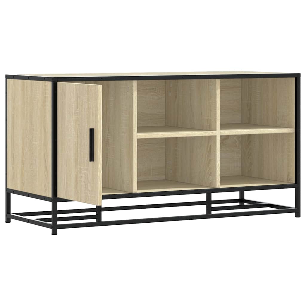 Shoe bench Sonoma oak 100x40x53.5 cm wood material and metal