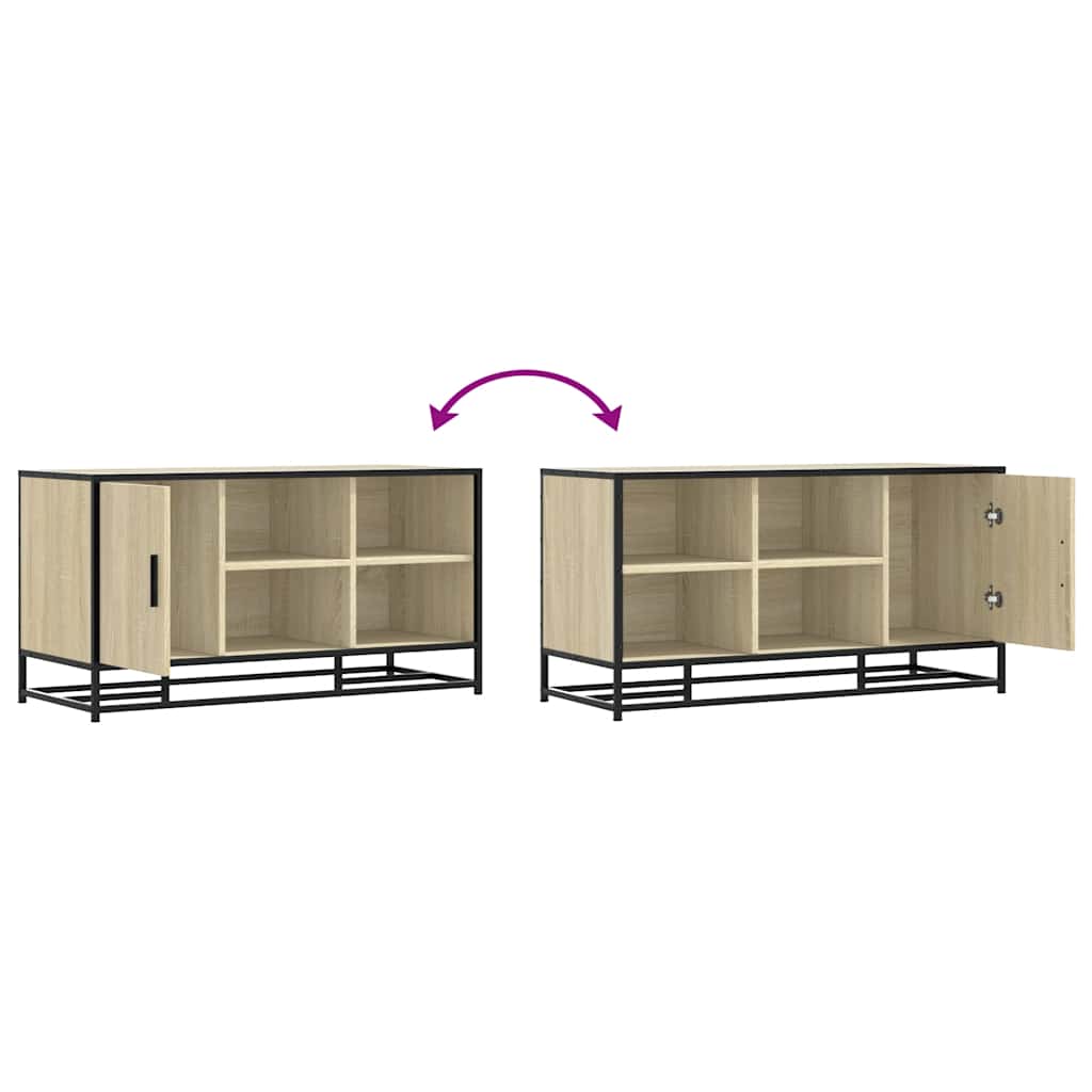 Shoe bench Sonoma oak 100x40x53.5 cm wood material and metal