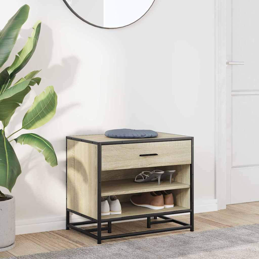 Shoe bench Sonoma oak 60x40x53.5 cm wood material and metal