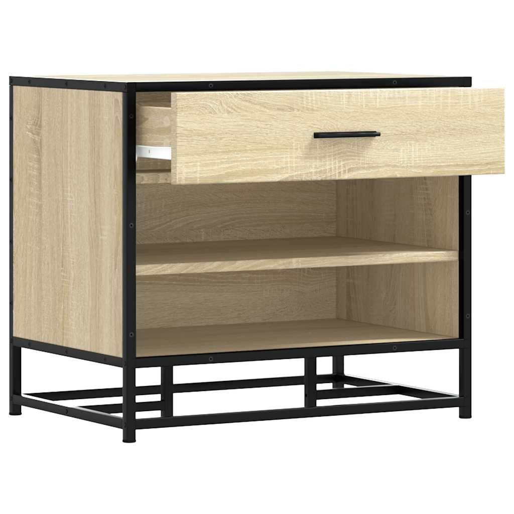 Shoe bench Sonoma oak 60x40x53.5 cm wood material and metal