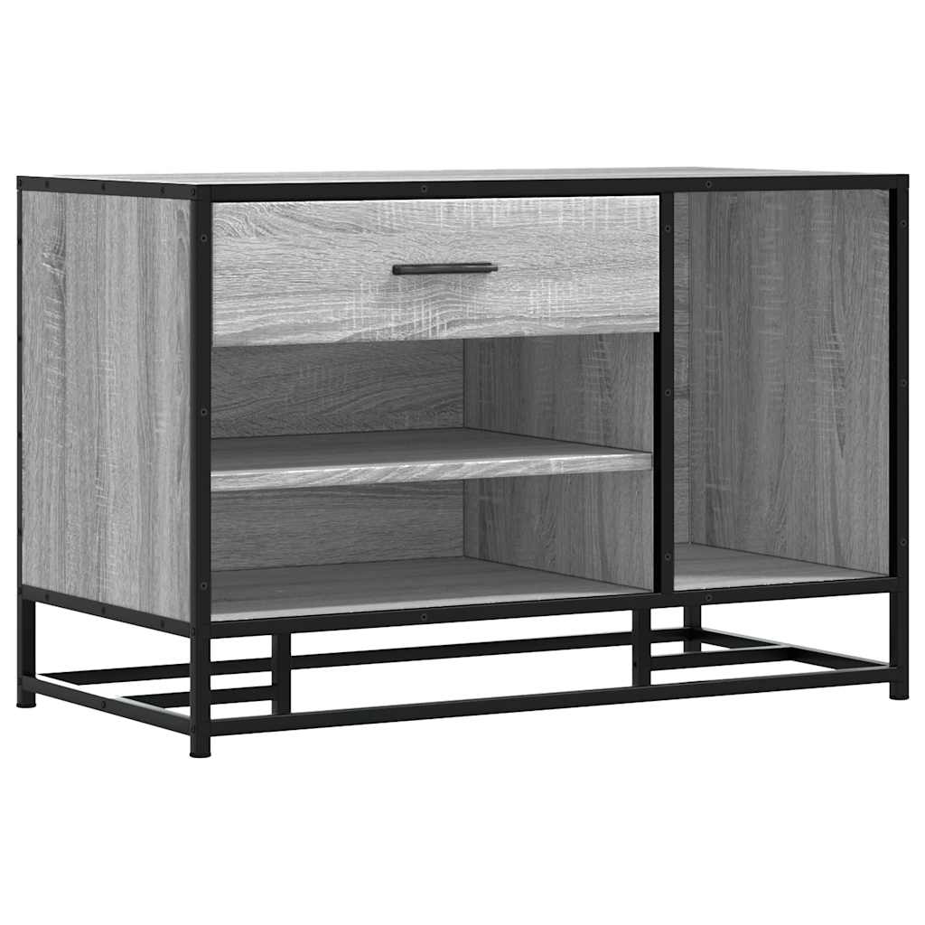 Shoe Bench Grey Sonoma 80x40x53.5 cm Wood Material and Metal
