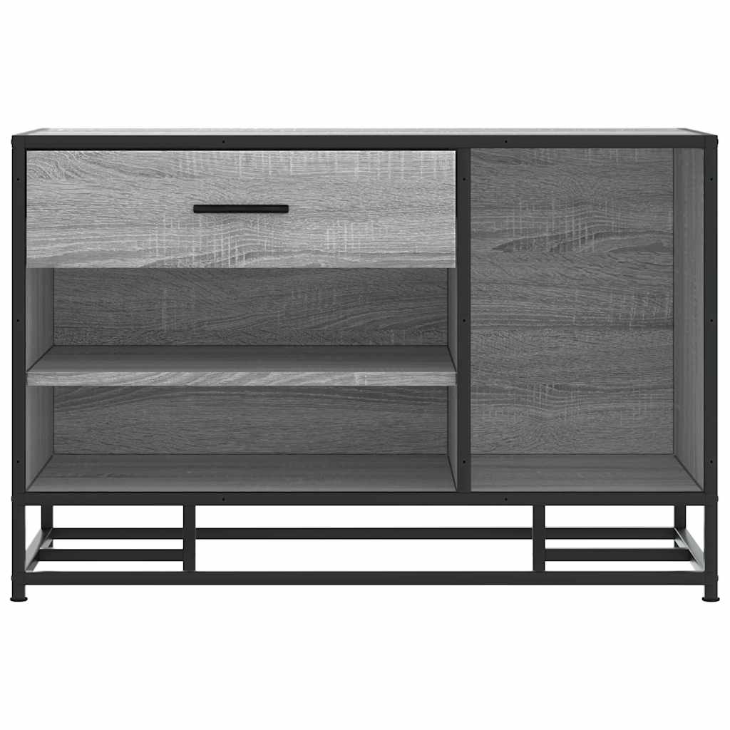 Shoe Bench Grey Sonoma 80x40x53.5 cm Wood Material and Metal