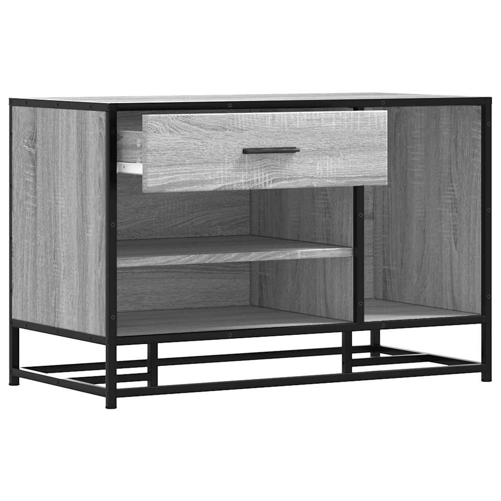 Shoe Bench Grey Sonoma 80x40x53.5 cm Wood Material and Metal