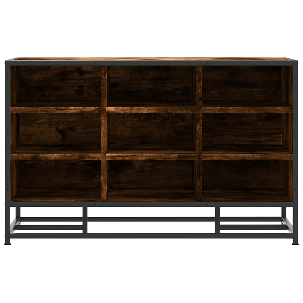 Shoe bench smoked oak 84x40x53.5 cm wood material and metal