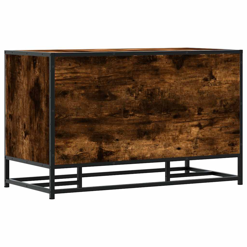 Shoe bench smoked oak 84x40x53.5 cm wood material and metal