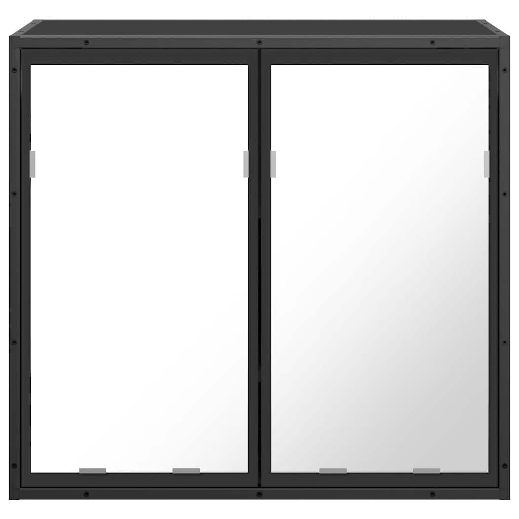 Spiegelschrank Schwarz 65x20x60 cm Holzwerkstoff