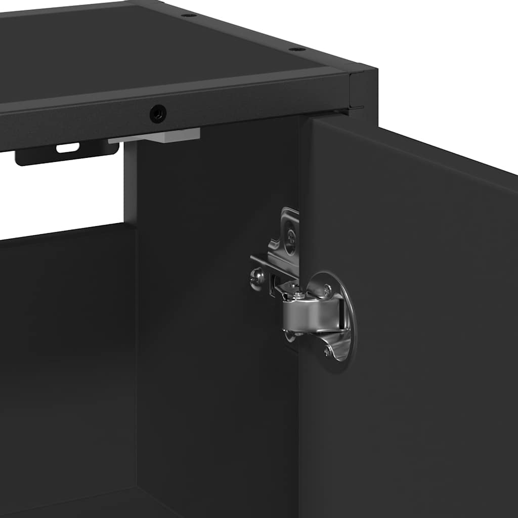 Spiegelschrank Schwarz 65x20x60 cm Holzwerkstoff