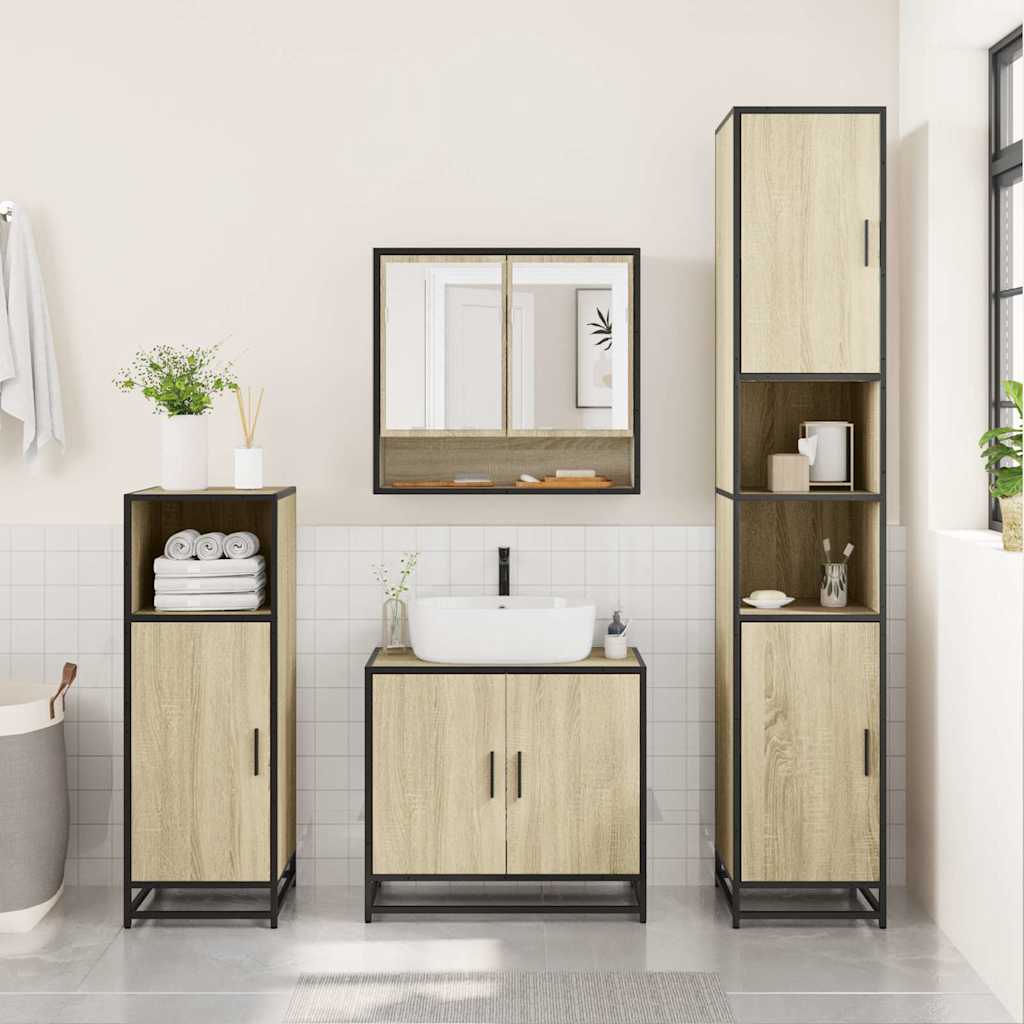 Bathroom mirror cabinet Sonoma oak 65x20x60 cm wood material