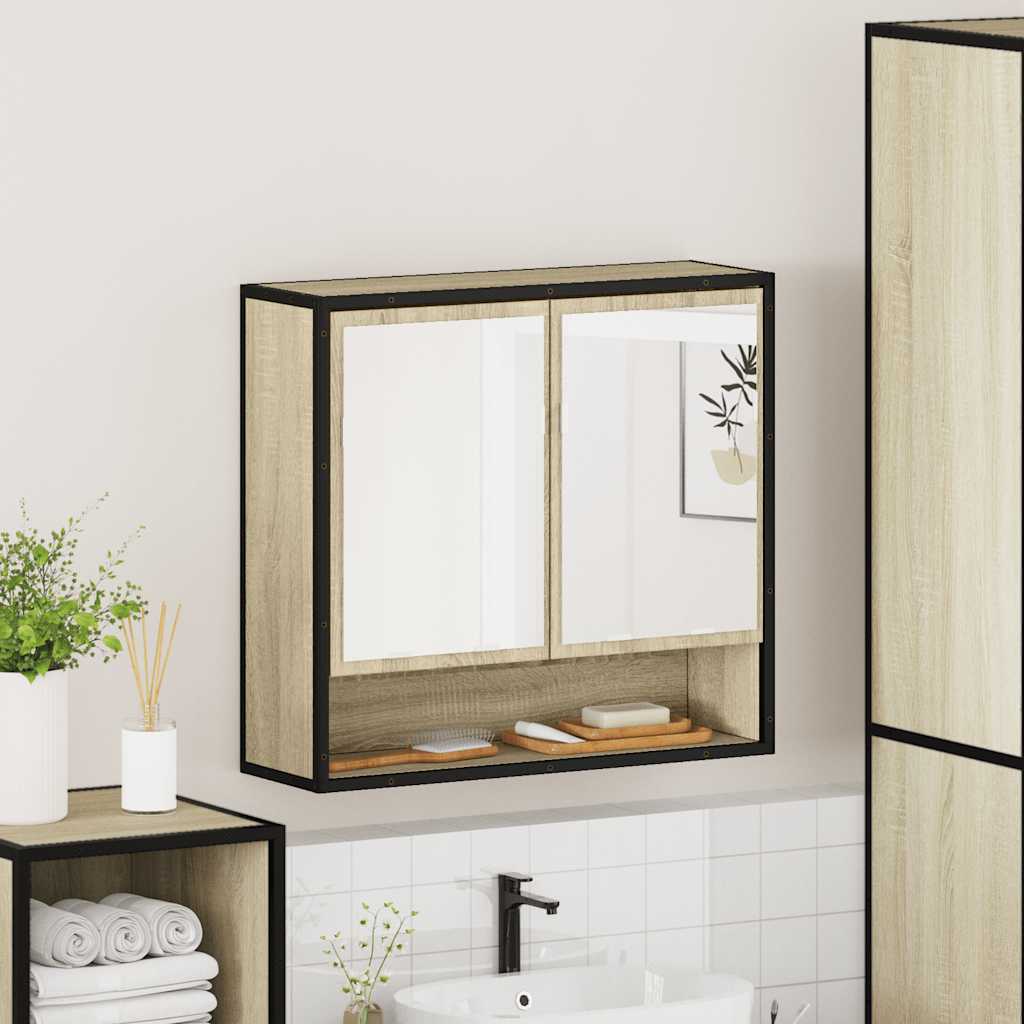 Bathroom mirror cabinet Sonoma oak 65x20x60 cm wood material