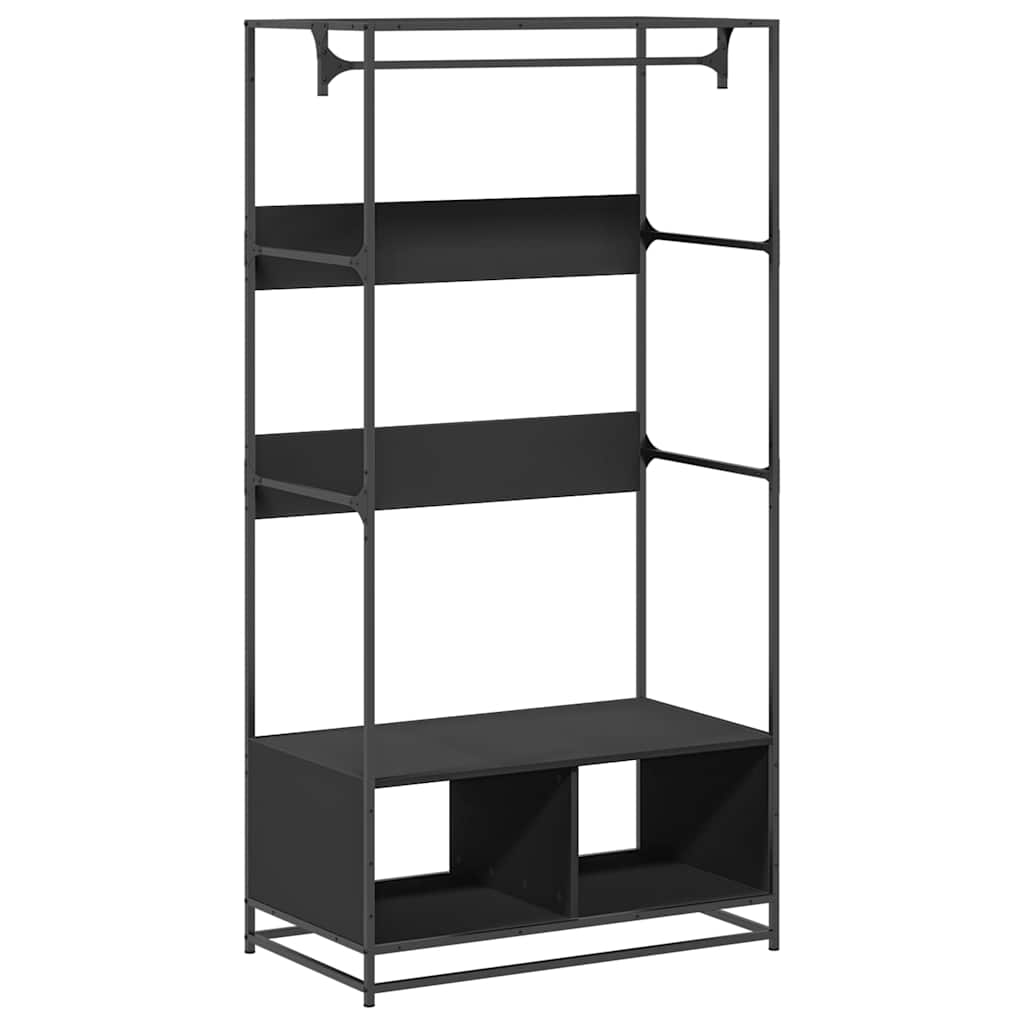 Clothes Rack Black 90x50x180 cm Wood Material