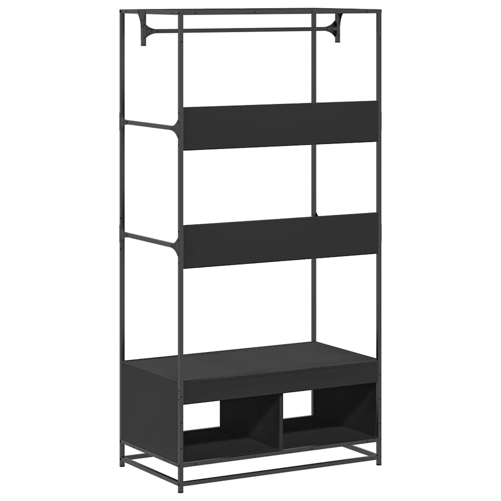 Clothes Rack Black 90x50x180 cm Wood Material