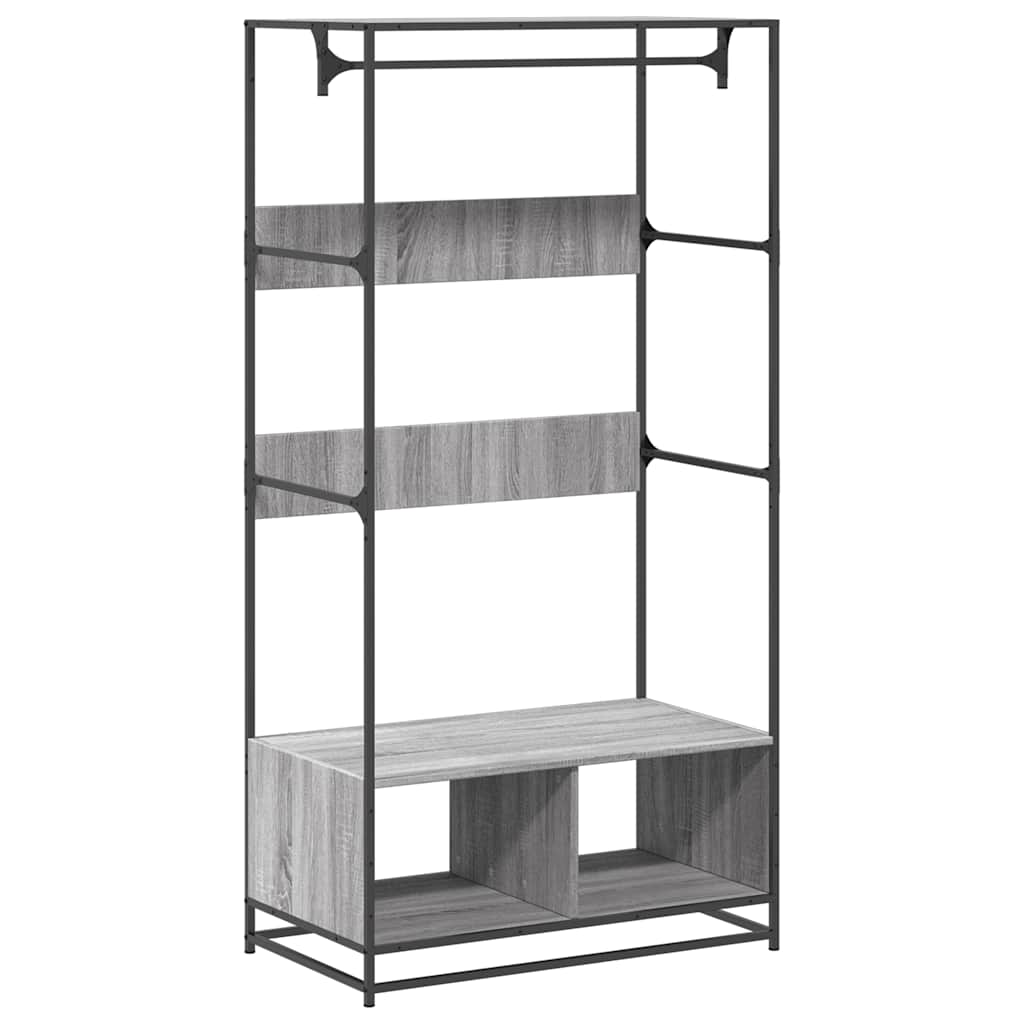 Clothes Rack Grey Sonoma 90x50x180 cm Wood Material