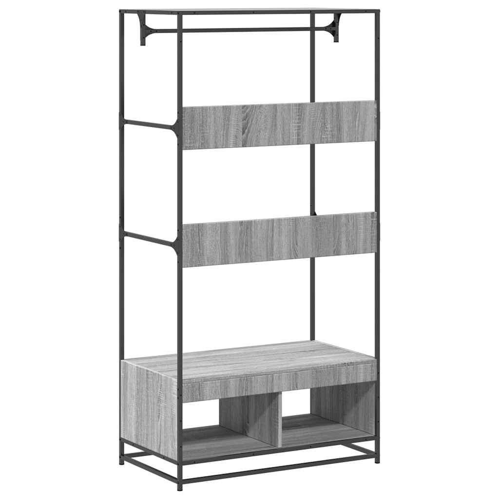 Clothes Rack Grey Sonoma 90x50x180 cm Wood Material