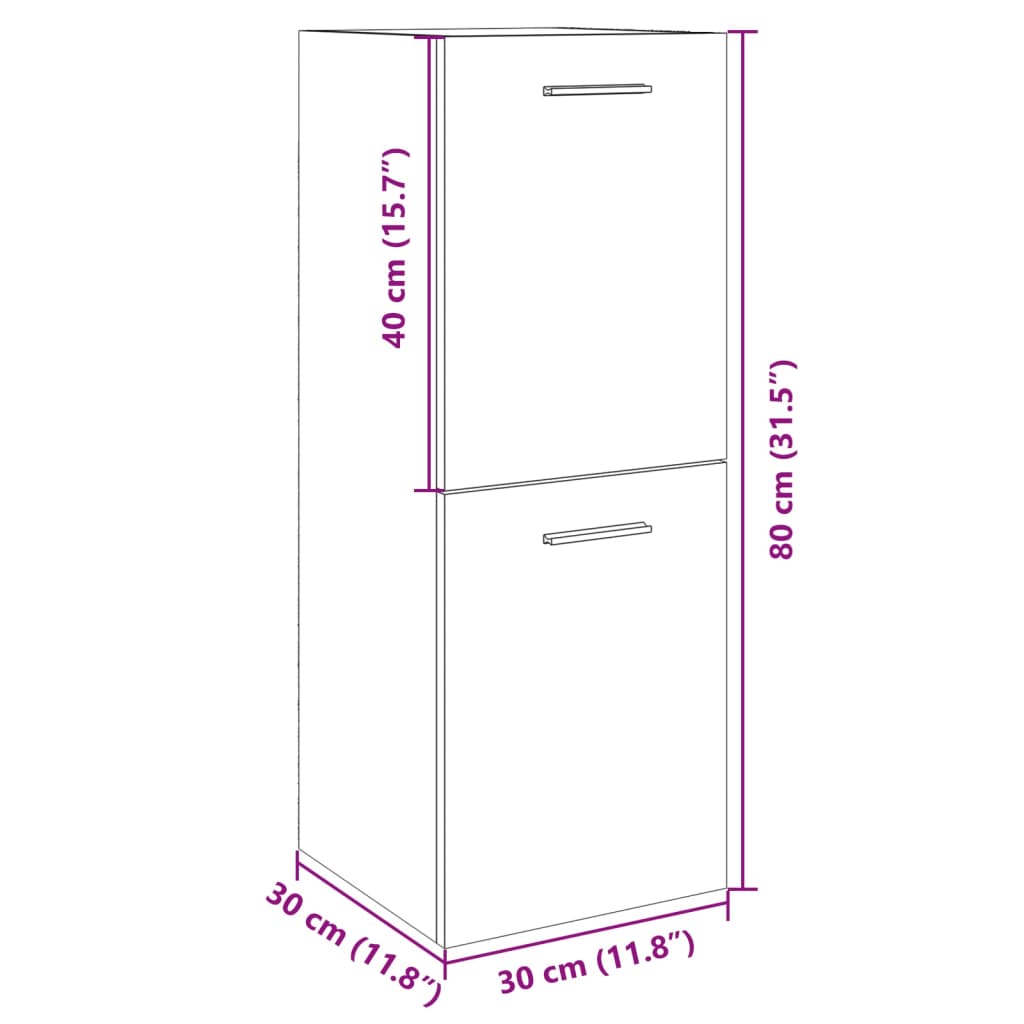 Bathroom Cabinet Sonoma Oak 30x30x80 cm Wood Material