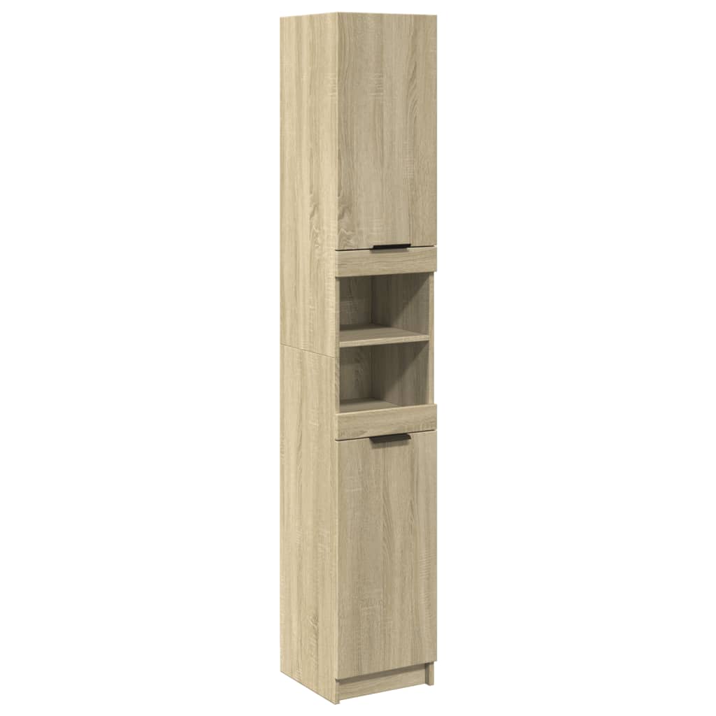 Bathroom Cabinet Sonoma Oak 32x34x188.5 cm Wood Material