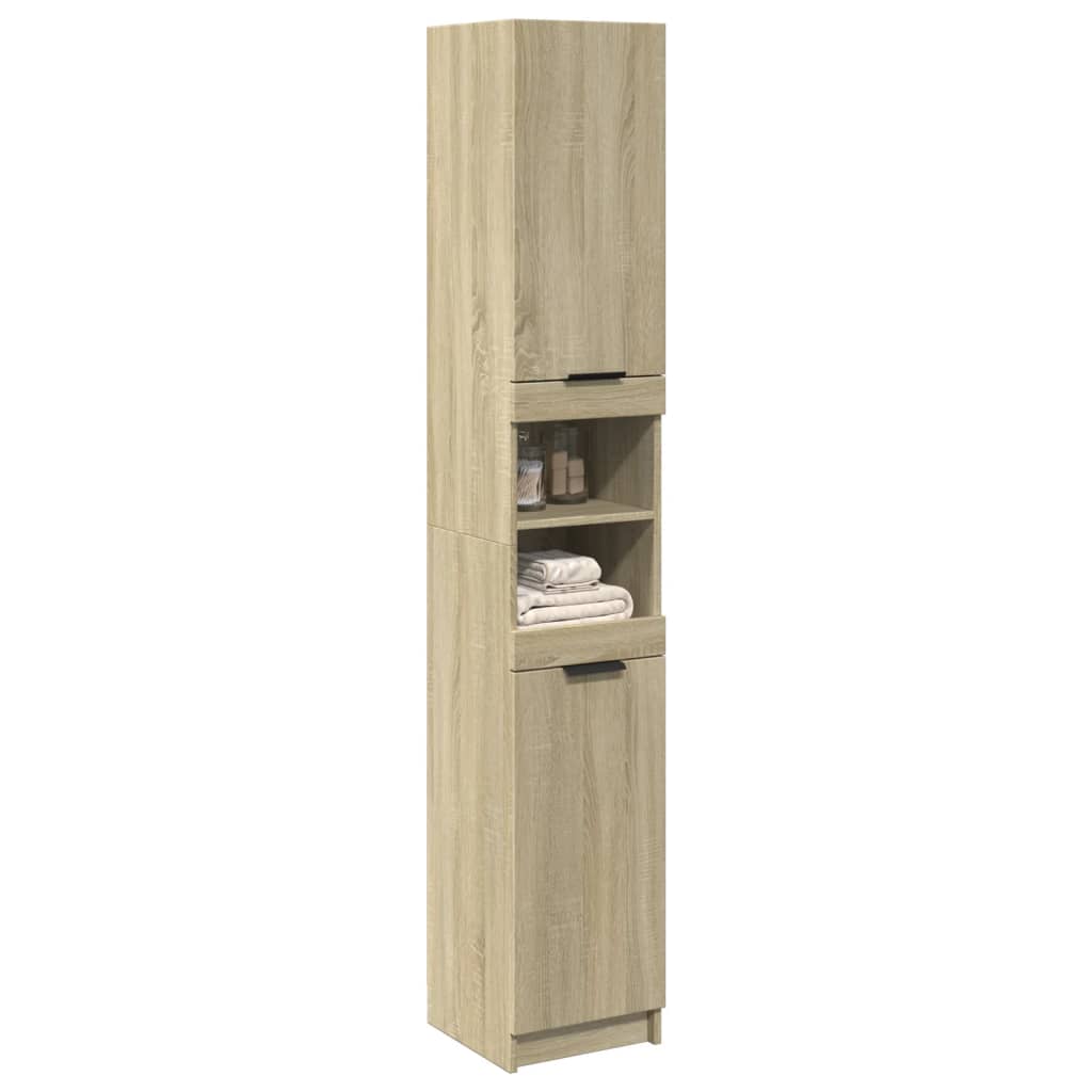 Bathroom Cabinet Sonoma Oak 32x34x188.5 cm Wood Material