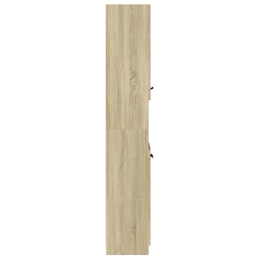 Bathroom Cabinet Sonoma Oak 32x34x188.5 cm Wood Material