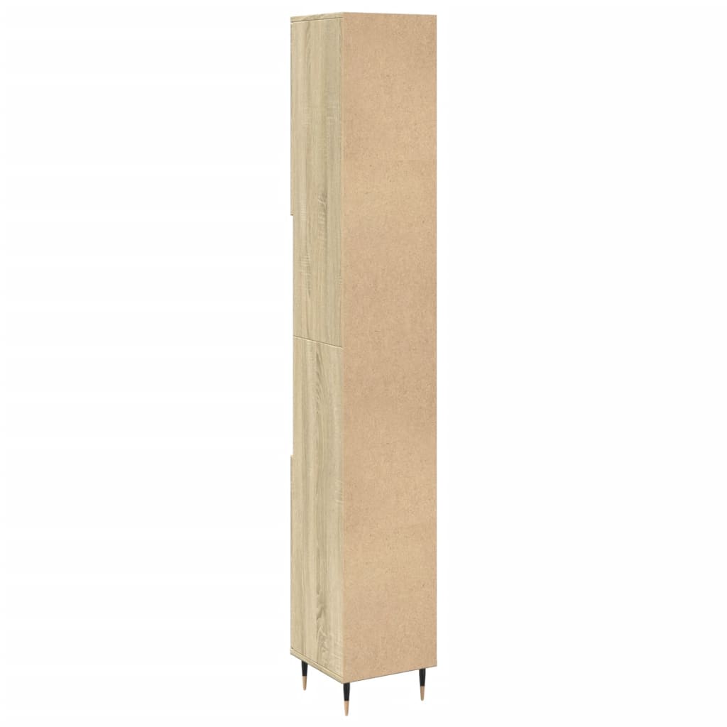 Bathroom Cabinet Sonoma Oak 30x30x190 cm Wood Material