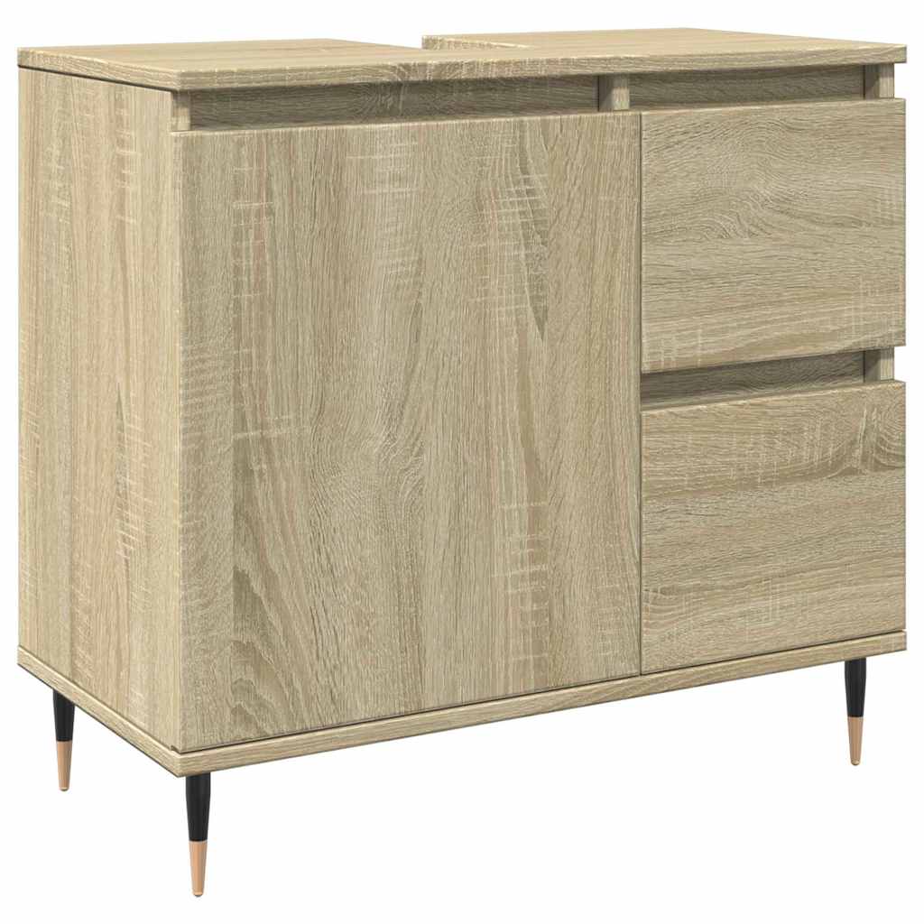 Bathroom Cabinet Sonoma Oak 65x33x60 cm Wood Material