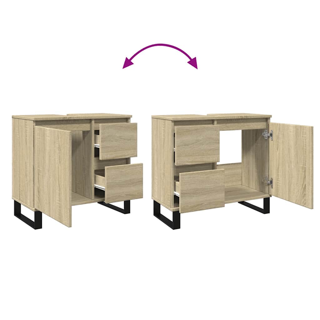 Badschrank Sonoma-Eiche 65x33x60 cm Holzwerkstoff