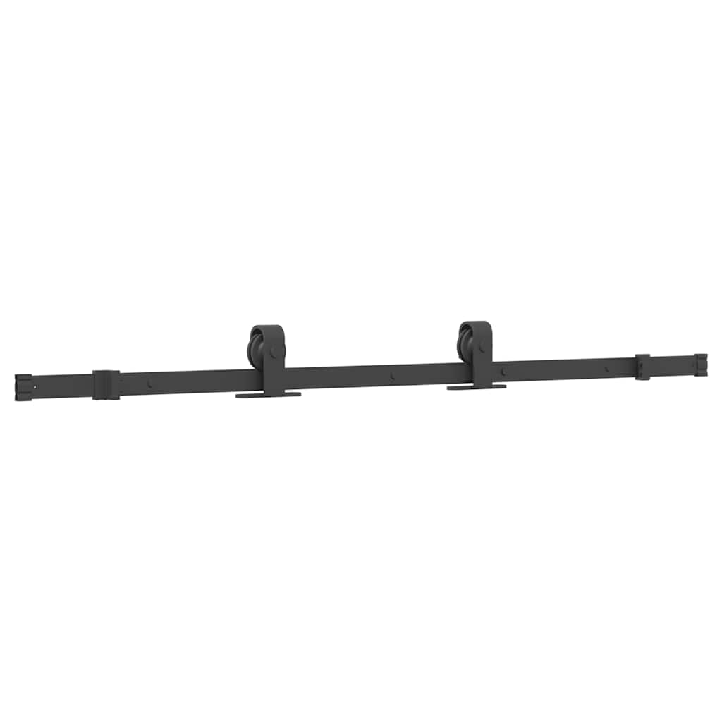 Schiebetürbeschlag-Set 152,5 cm Stahl Schwarz