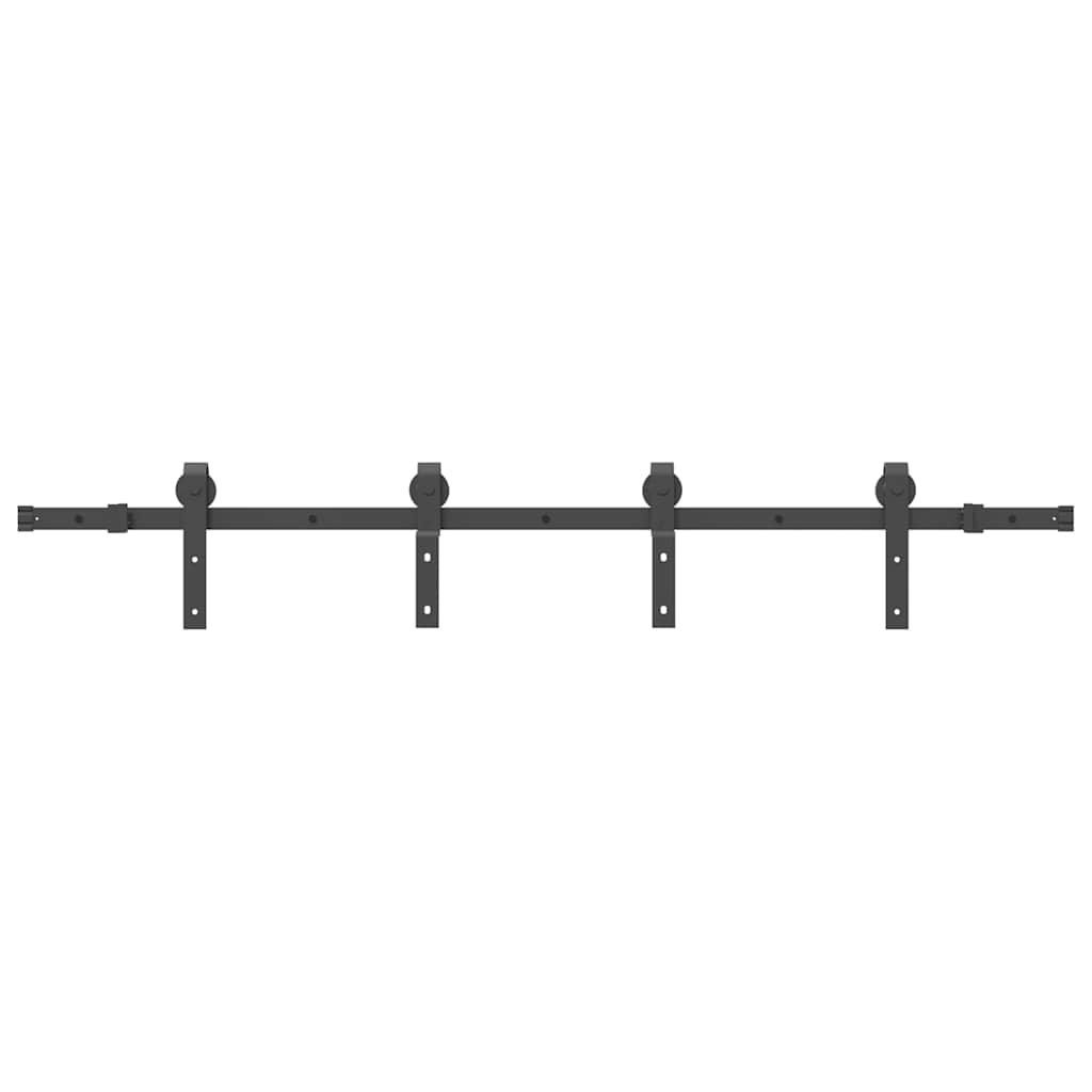 Schiebetürbeschlag-Set 183 cm Stahl Schwarz