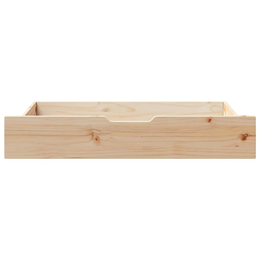 Bed drawers with wheels 2 pcs. 95x55x17 cm solid pine wood