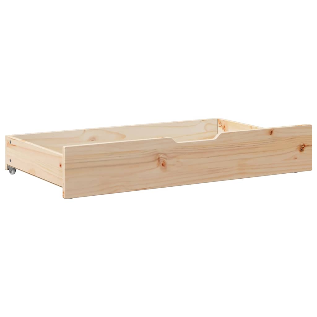 Bed drawers with wheels 2 pcs. 95x55x17 cm solid pine wood