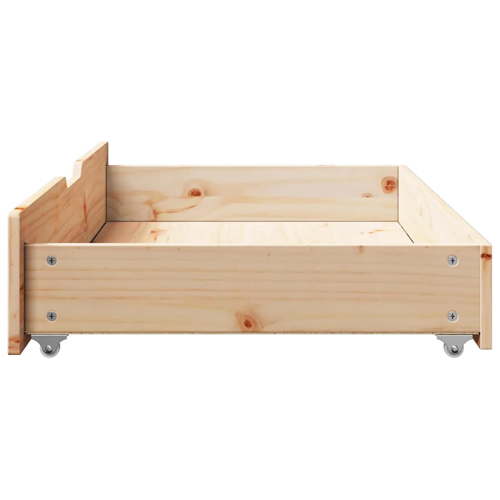 Bed drawers with wheels 2 pcs. 95x55x17 cm solid pine wood