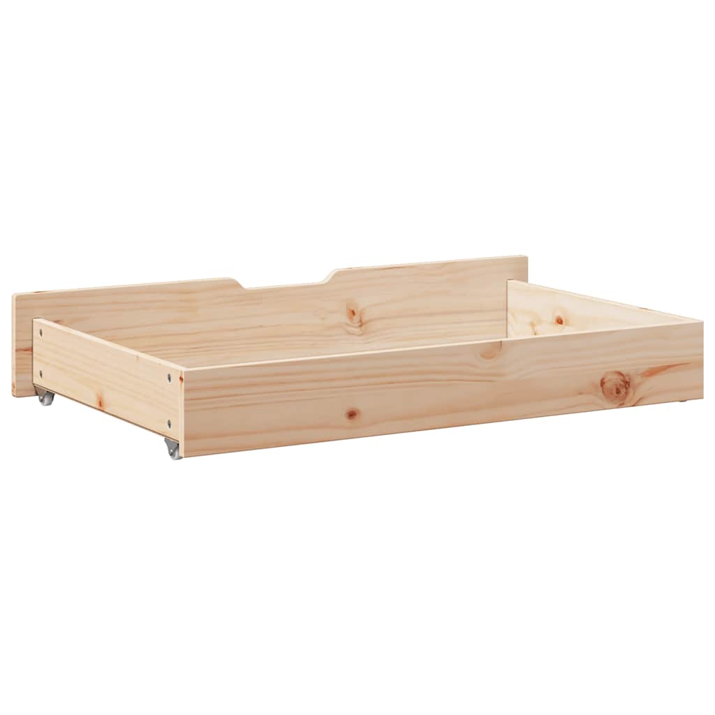 Bed drawers with wheels 2 pcs. 95x55x17 cm solid pine wood