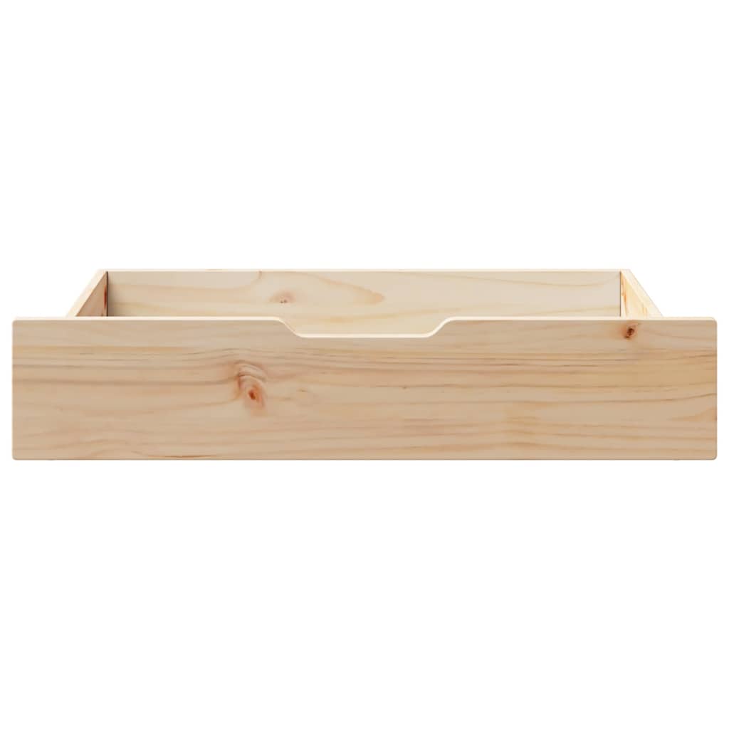 Bed drawers with wheels 2 pcs. 85x55x17 cm solid pine wood