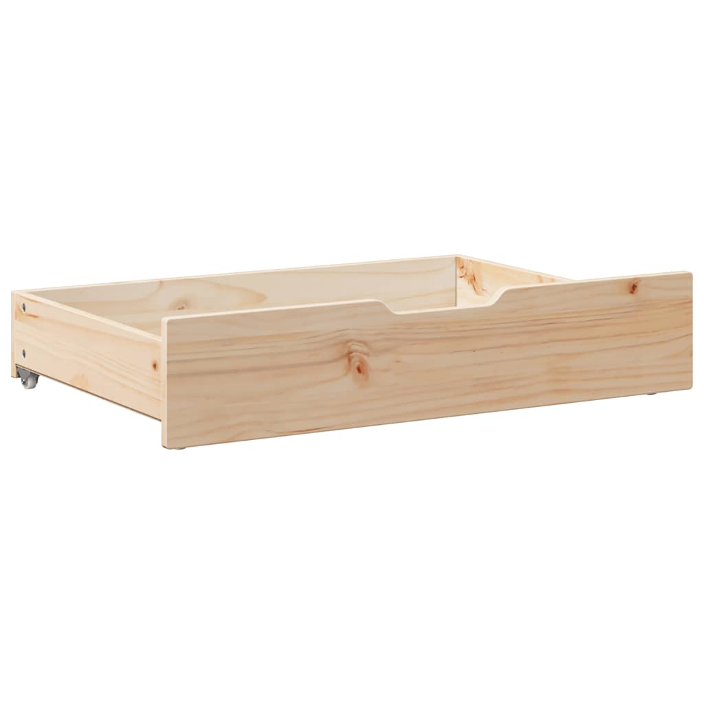 Bed drawers with wheels 2 pcs. 85x55x17 cm solid pine wood