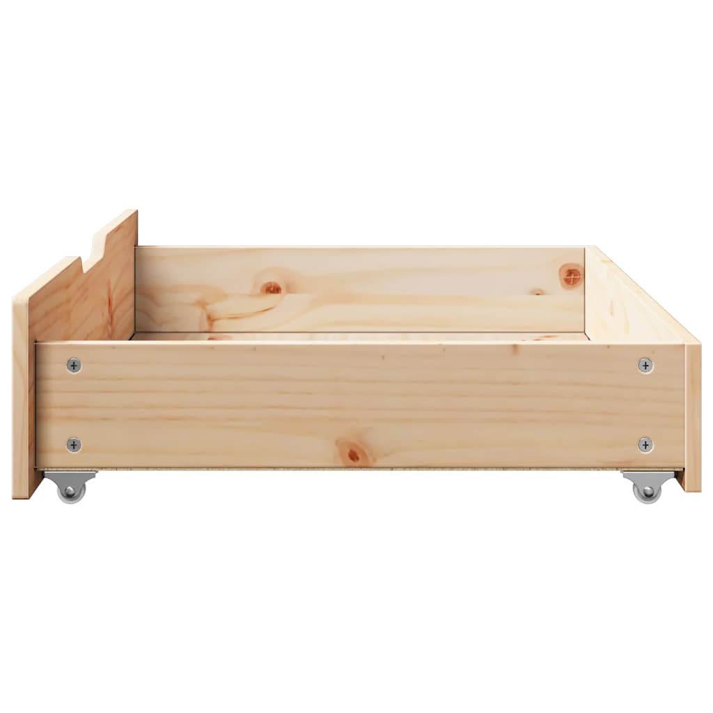 Bed drawers with wheels 2 pcs. 85x55x17 cm solid pine wood